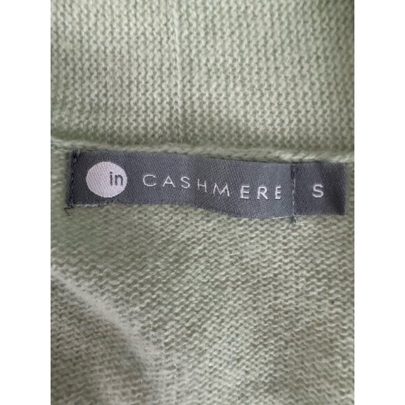 IN CASHMERE Light Mint Green Cashmere Open Front Cardigan Sweater Sz S - Picture 5 of 5